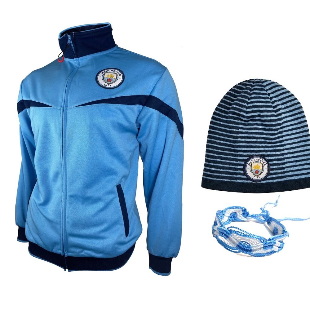 Manchester City Jacket Beanie Official Set